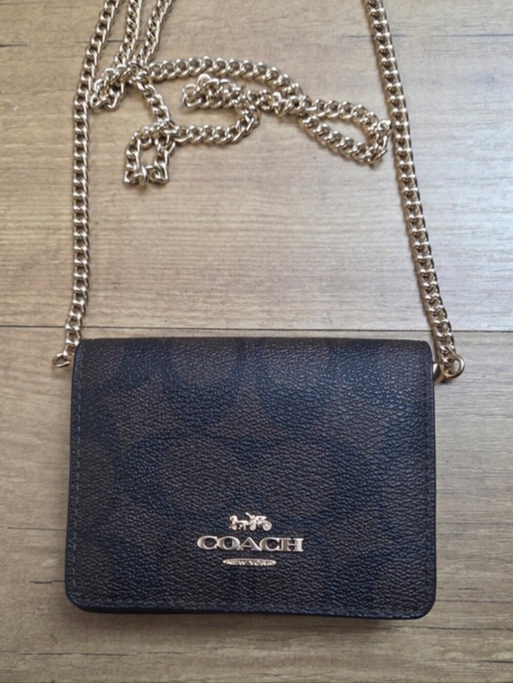 COACH Mini Wallet On A ChainIn Signature Jacquard - Picture 7 of 12